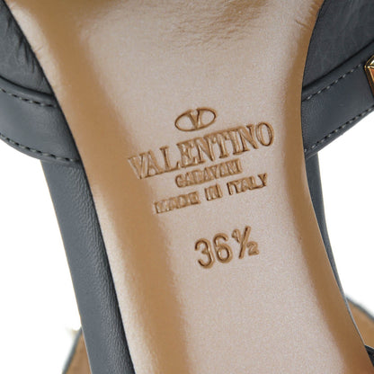 Valentino Garavani Pebbled Calfskin Rockstud Ankle Strap 65mm Pumps 36.5 Sky Sorbet 5 of 6