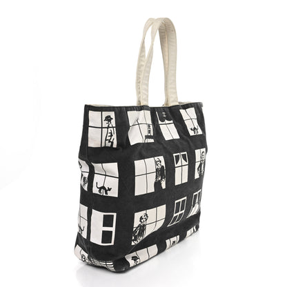 Chanel Canvas Coco Window Tote Black White 3 of 11