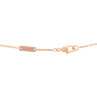 Van Cleef & Arpels 18K Rose Gold Diamond Silver Obsidian Vintage Alhambra Pendant Necklace 4 of 5