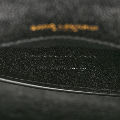 Saint Laurent Grain De Poudre Matelasse Monogram Medium Vicky Chain Bag Black 8 of 11