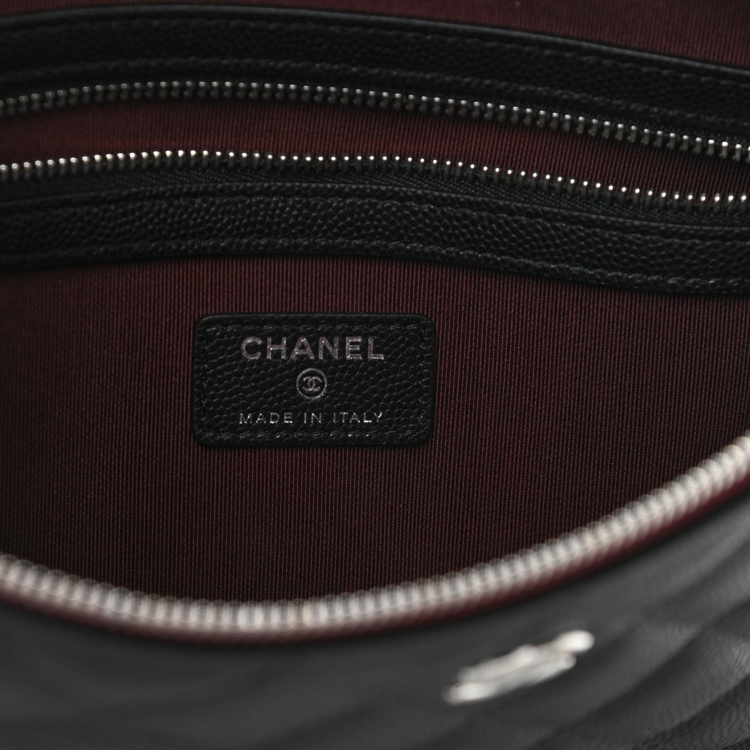 Chanel Caviar Quilted Medium Cosmetic Case Black 6 of 8