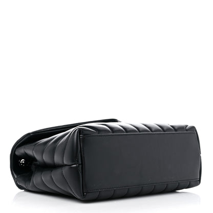 Saint Laurent Calfskin Y Quilted Monogram Monochrome Small Loulou Chain Satchel Black 4 of 15