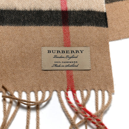 Burberry Cashmere Giant Check Fringe Scarf Camel 4 of 4