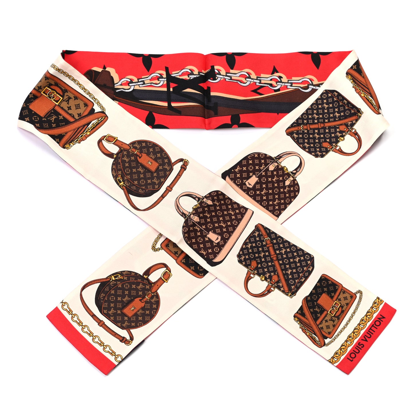 Silk Monogram Tribute To Bandeau Red