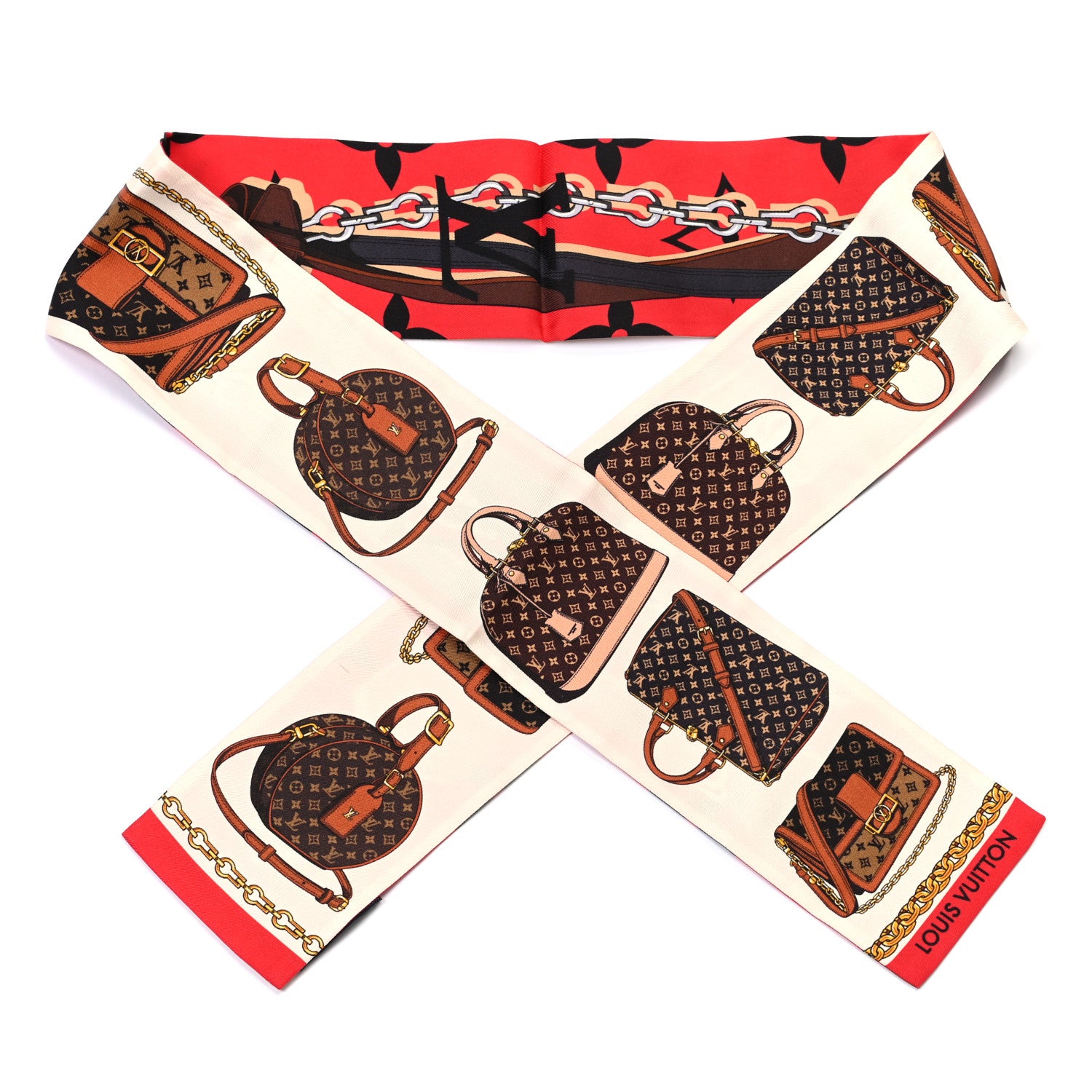 Louis Vuitton Silk Monogram Tribute To Bandeau Red 1 of 3