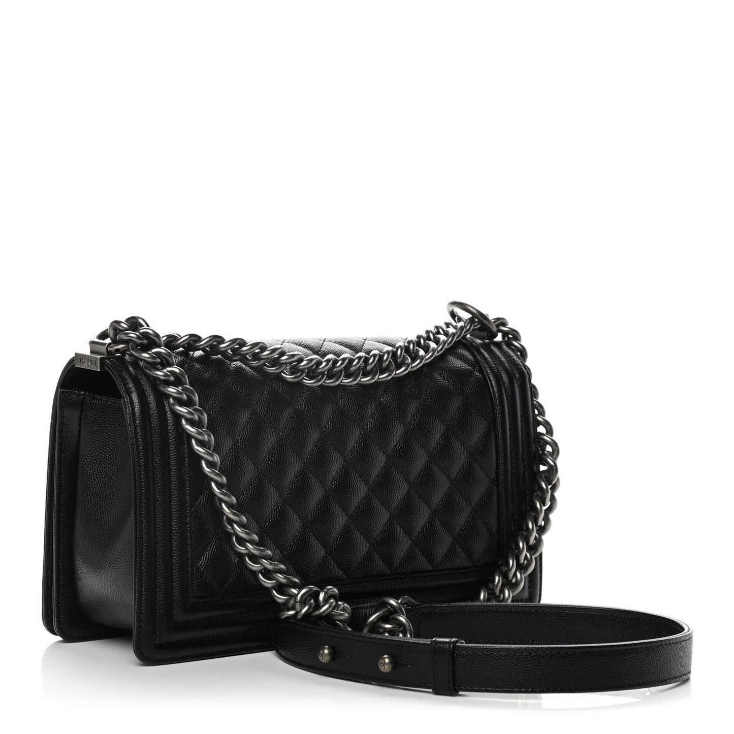 Caviar Quilted Medium Boy Flap Black