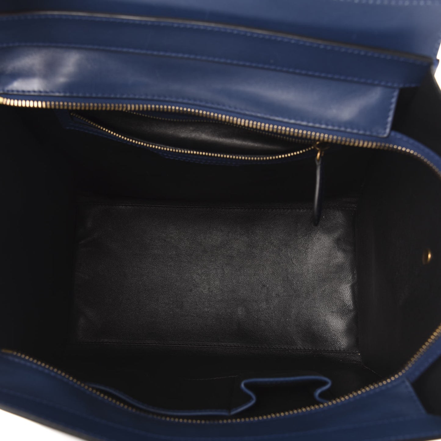 Smooth Calfskin Mini Bi-Color Luggage Ocean Blue