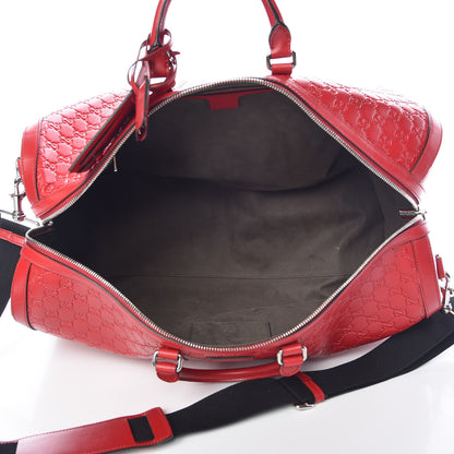 Gucci Guccissima Signature Large Duffle Hibiscus Red 5 of 26