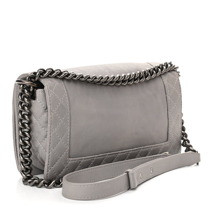 Chanel Calfskin Medium Boy Reverso Flap Light Grey 3 of 12