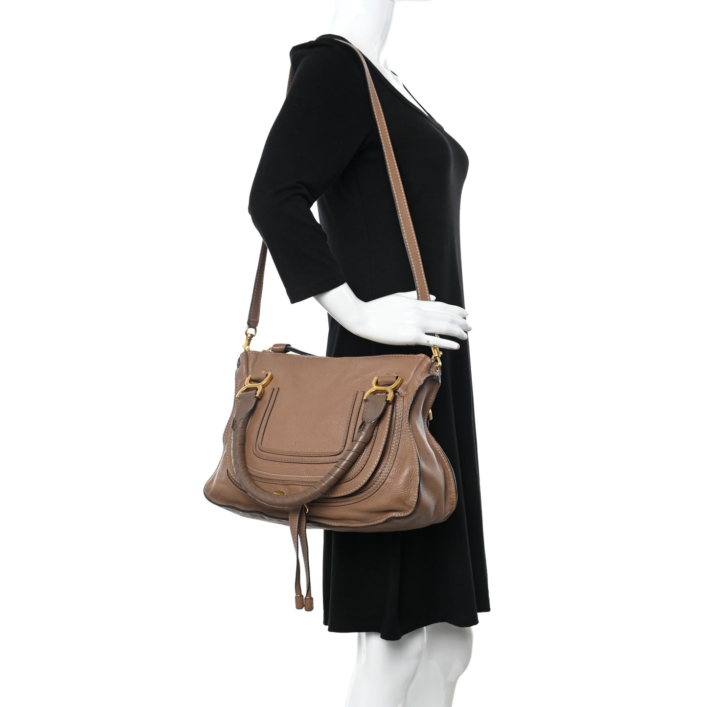 Calfskin Medium Marcie Satchel Nut