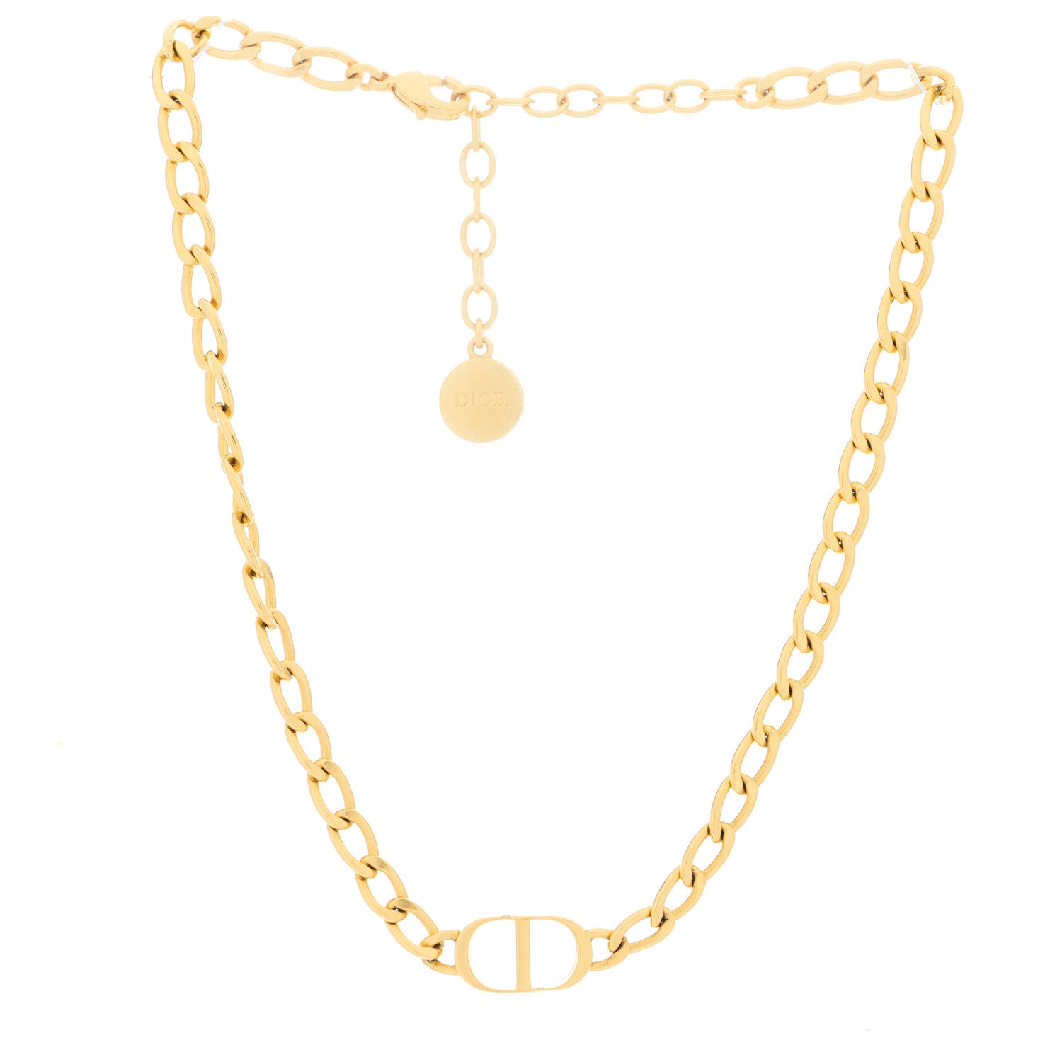 Christian Dior Metal Petit CD Choker Necklace Gold 2 of 4