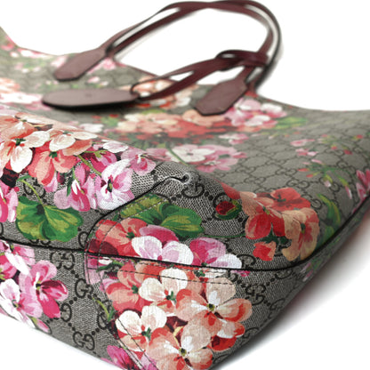 Gucci GG Supreme Monogram Blooms Large Reversible Tote Beige Multicolor Dry Rose 11 of 14