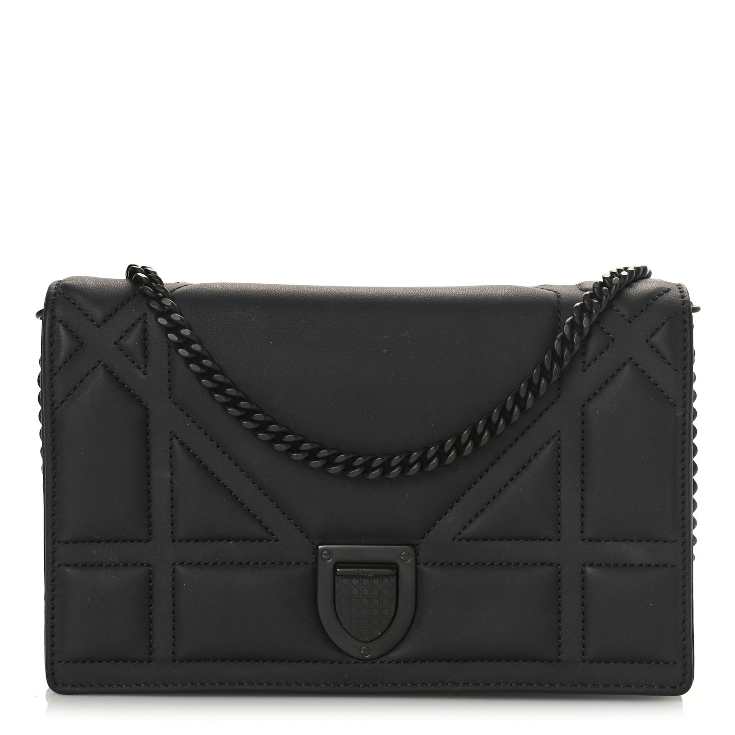 Ultra Matte Calfskin Diorama Wallet on Chain Pouch Black