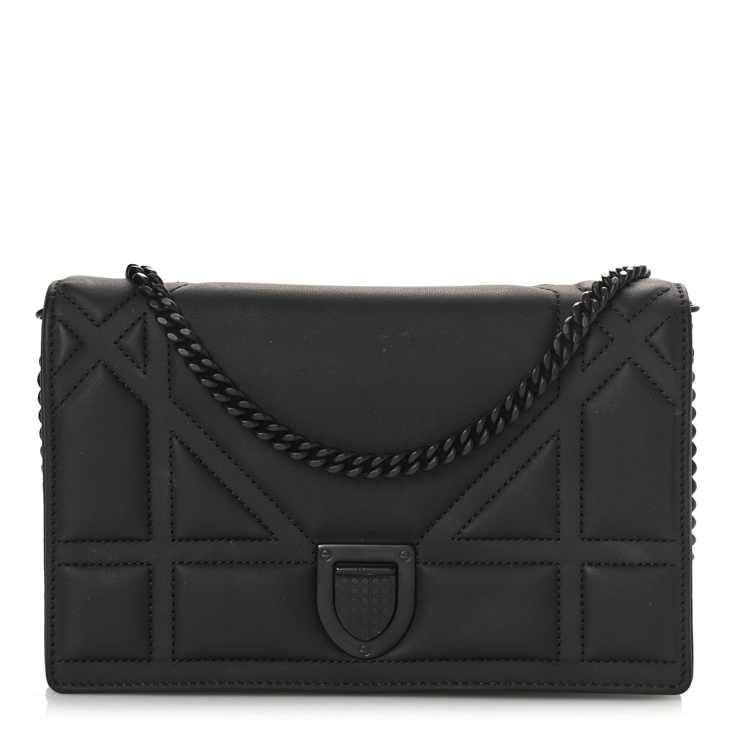 Christian Dior Ultra Matte Calfskin Diorama Wallet on Chain Pouch Black 1 of 9