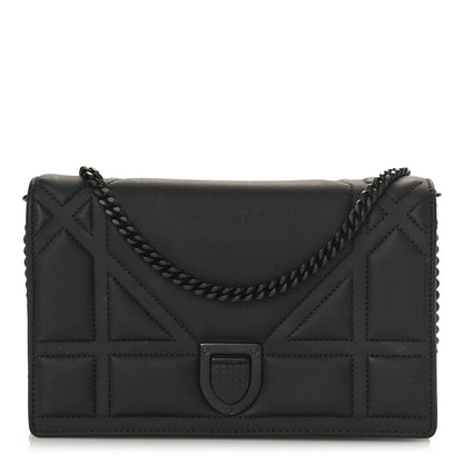 Christian Dior Ultra Matte Calfskin Diorama Wallet on Chain Pouch Black 1 of 9