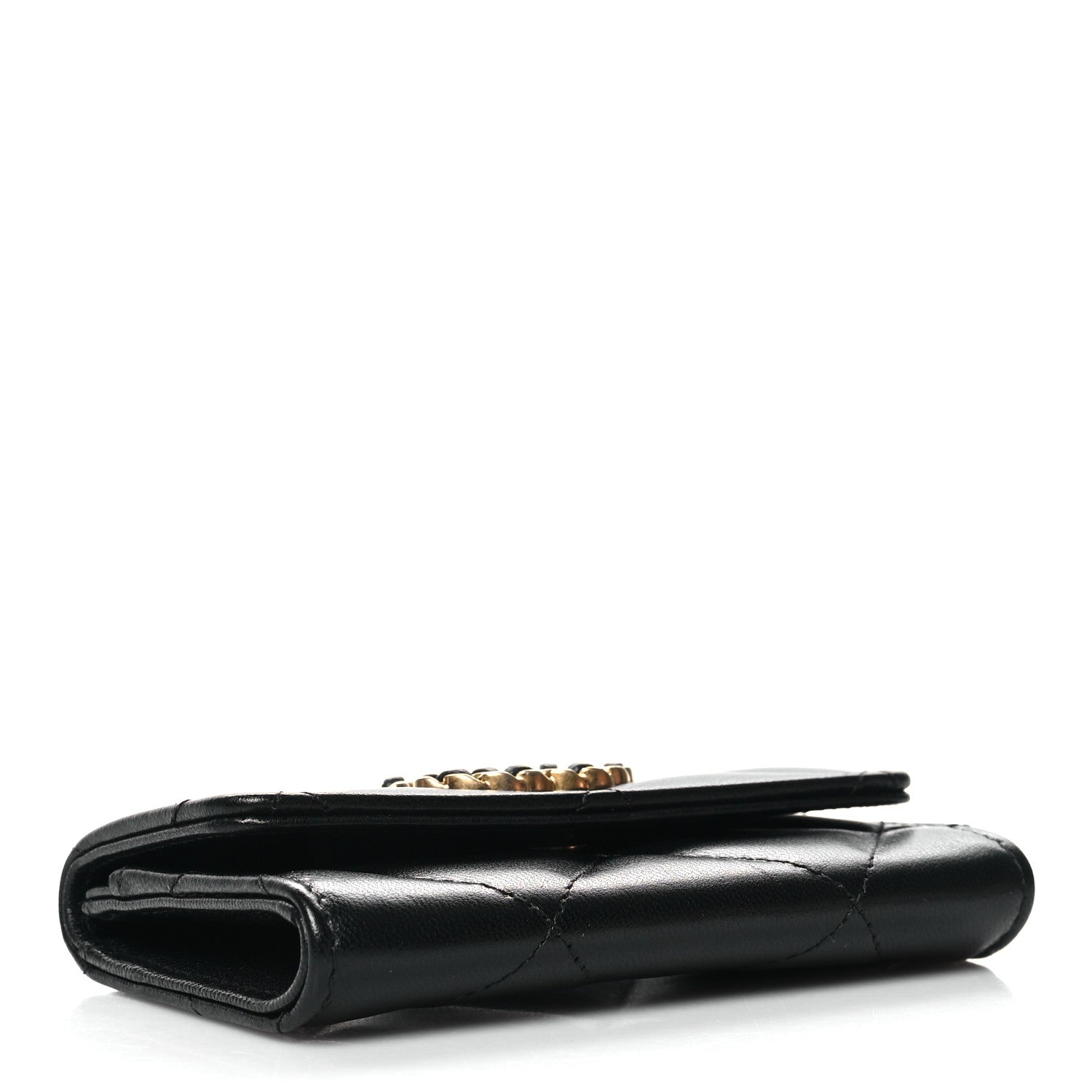 Chanel Lambskin Quilted Chanel 19 Flap Card Holder Black 4 of 9