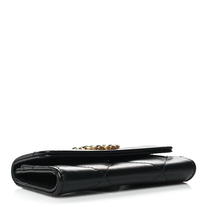 Chanel Lambskin Quilted Chanel 19 Flap Card Holder Black 4 of 9