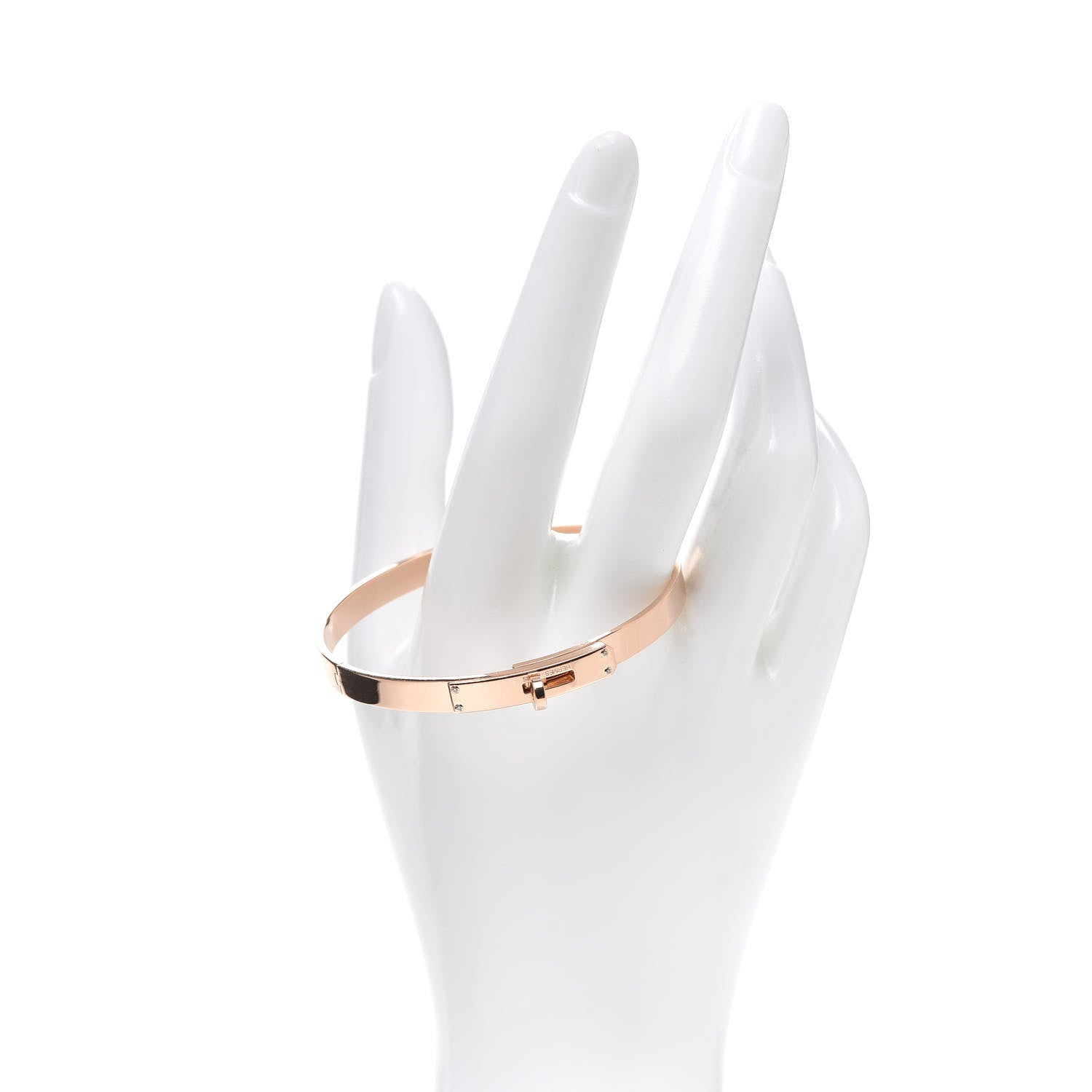 Hermes 18K Rose Gold Diamond PM Kelly Bracelet SH 2 of 5