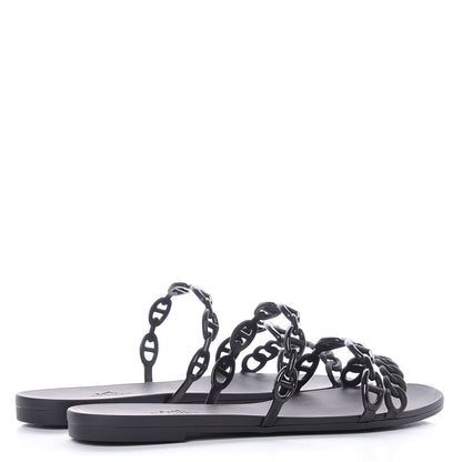 Hermes Rubber Chaine d'Ancre Rivage Sandals 37 Black 4 of 8