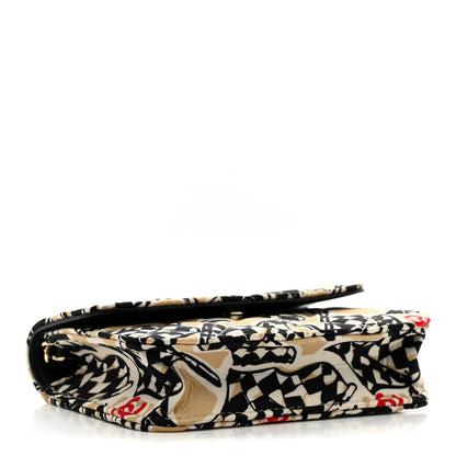 Chanel Canvas Check Flag Printed CC Clutch With Chain Beige Multicolor 4 of 11