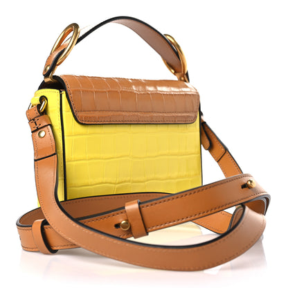Chloe Calfskin Crocodile Embossed Mini C Double Carry Joyful Yellow Tricolor 3 of 9
