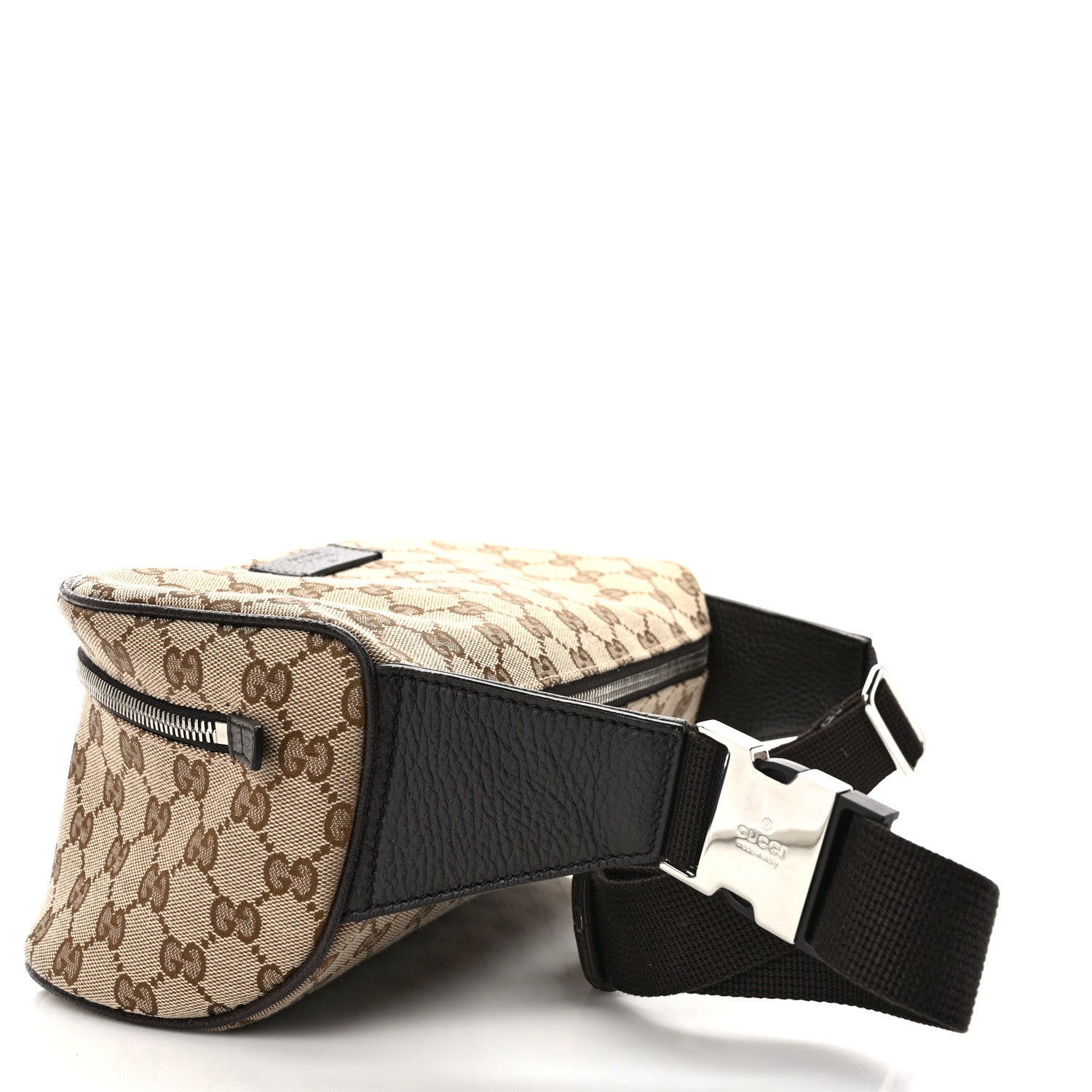 Gucci Monogram Dollar Calfskin Waist Pouch Beige Ebony Testa di Moro Marrone Scuro 3 of 9