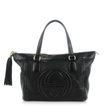 Gucci Pebbled Calfskin Small Soho Top Handle Bag Black 1 of 7
