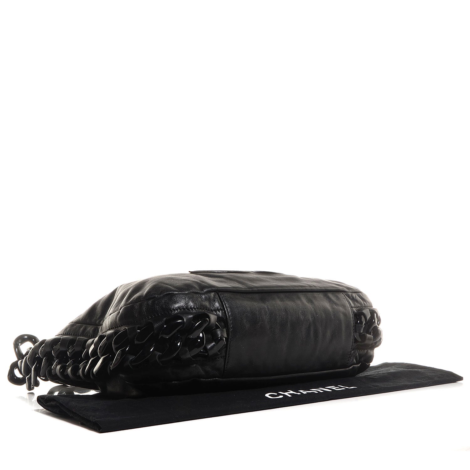 Chanel Calfskin Modern Chain Rhodoid Hobo Black 4 of 9