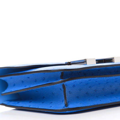 Hermes Ostrich Constance 18 Bleuet 6 of 11