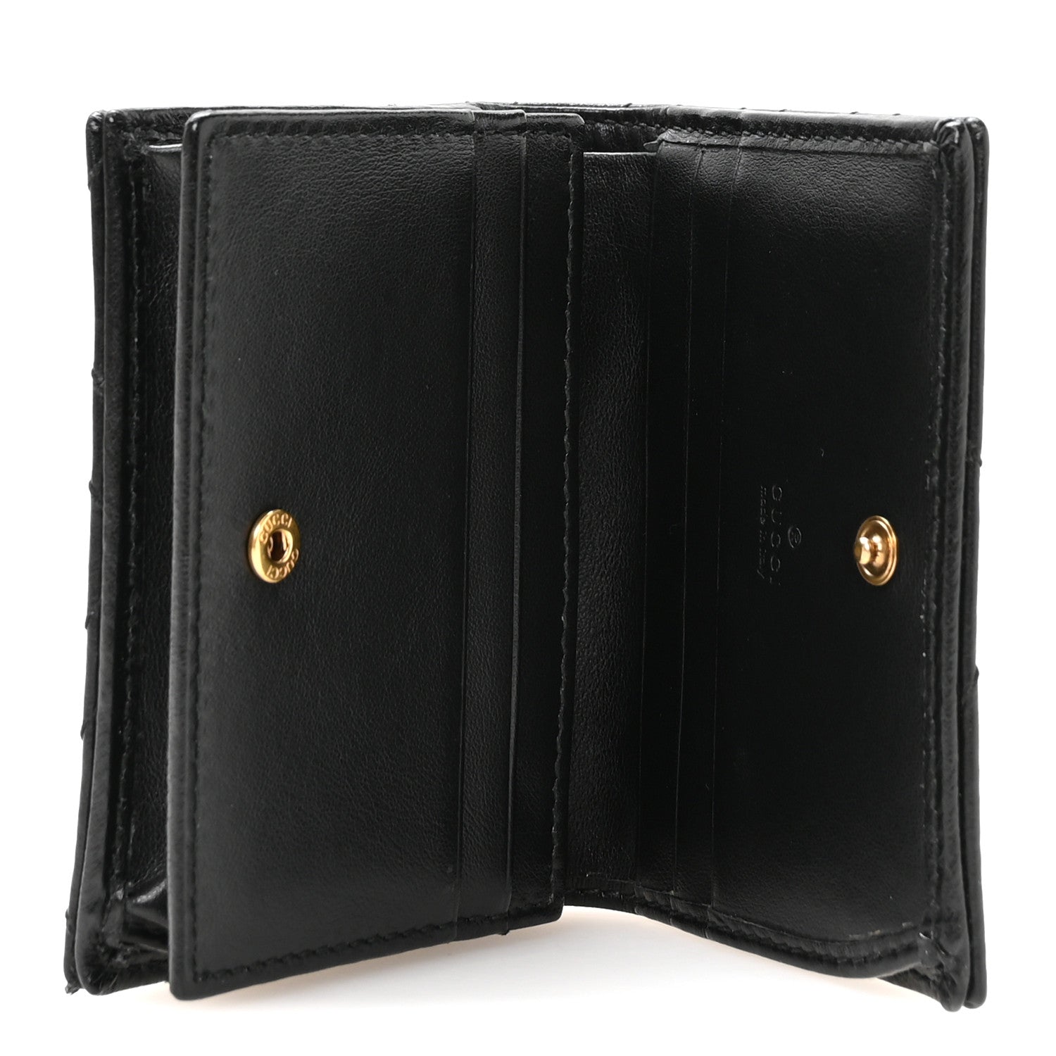 Gucci Calfskin Matelasse GG Marmont Card Case Wallet Black 5 of 8