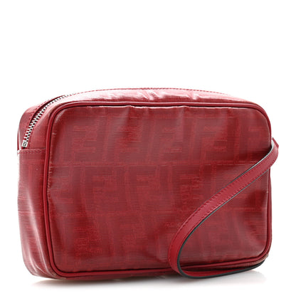 Fendi Glazed Fabric Vitello Century FF 1974 Stamp Camera Bag Rosso 3 of 9