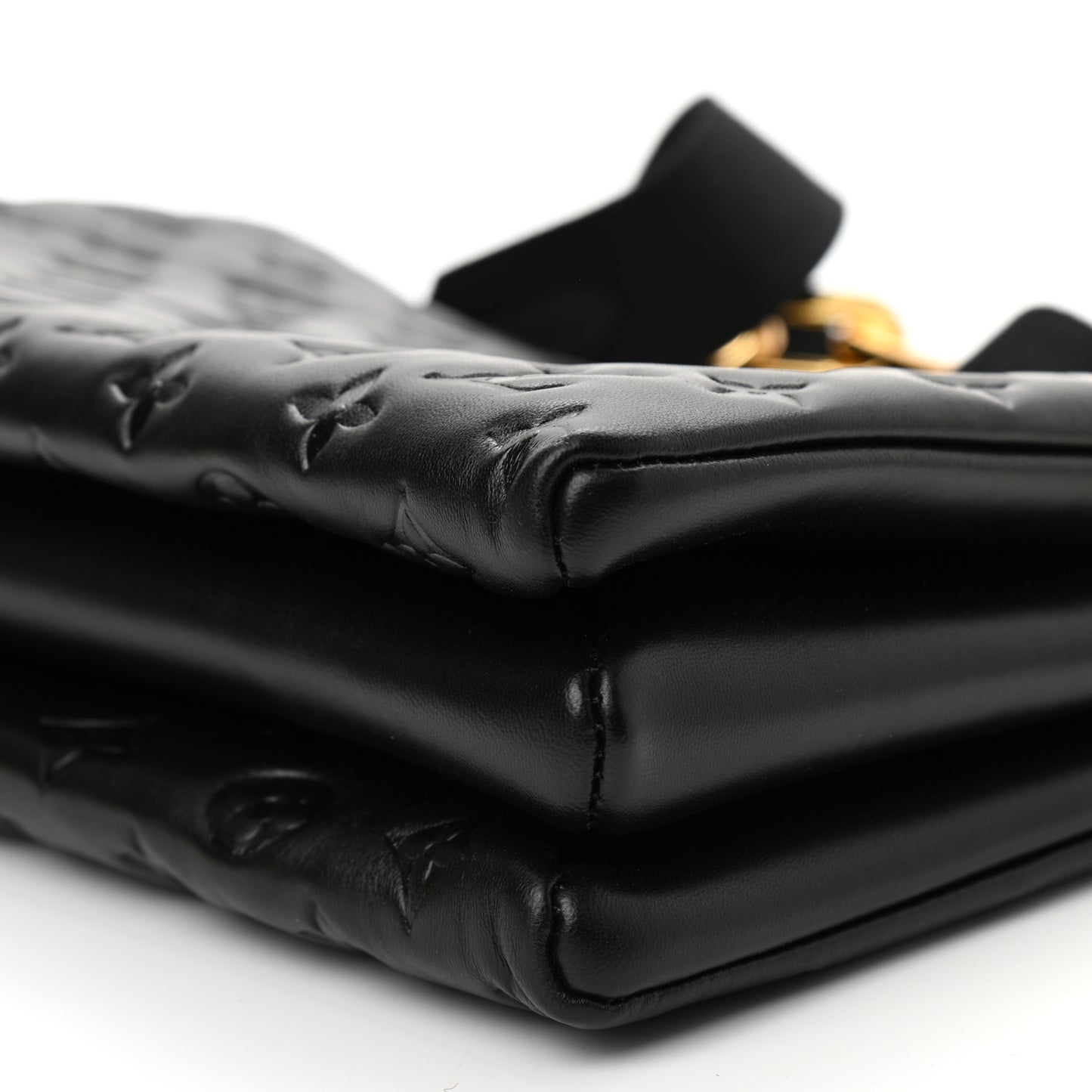 Lambskin Embossed Monogram Coussin MM Black