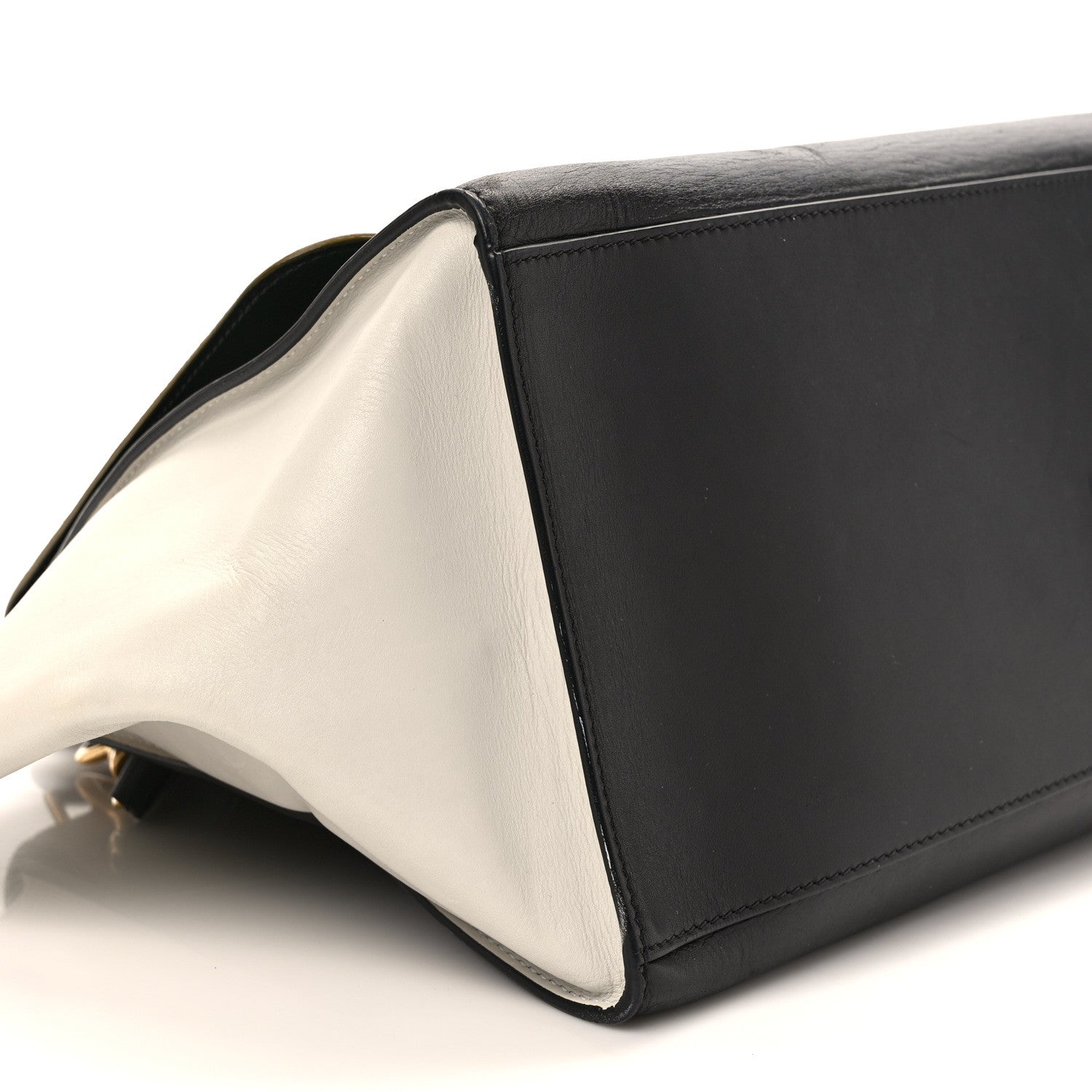 Celine Smooth Calfskin Suede Medium Tri-Color Trapeze Brown Black 7 of 8