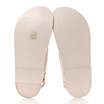 Chanel Calfskin Printed Velcro Dad Sandals 39 Pink 5 of 8