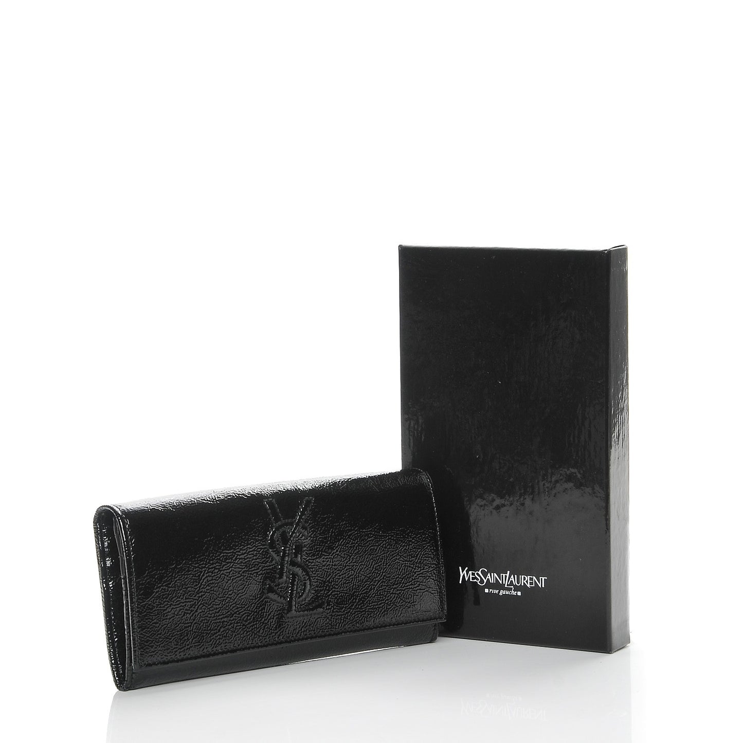 Textured Patent Belle De Jour Wallet Black
