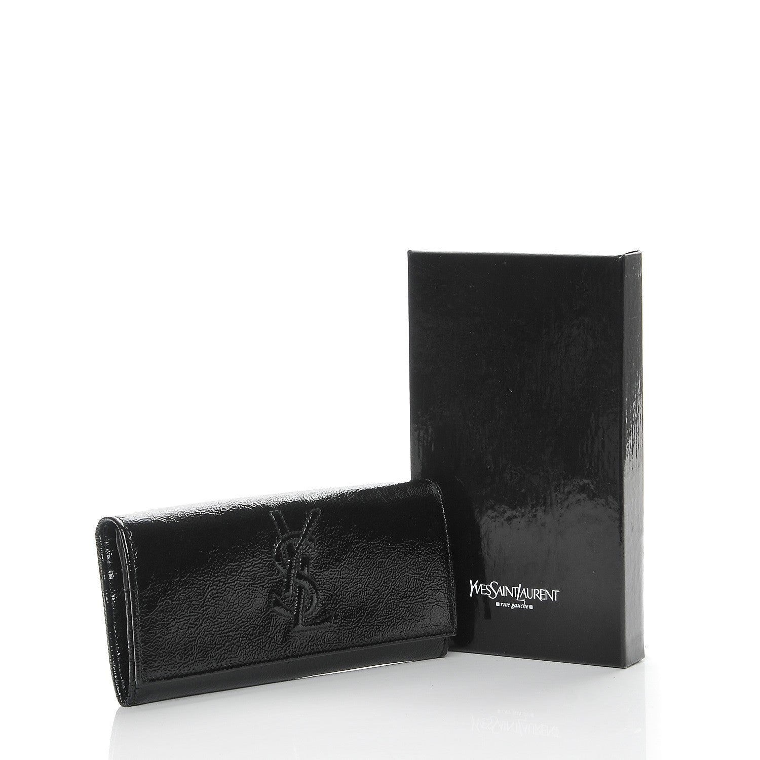 Saint Laurent Textured Patent Belle De Jour Wallet Black 8 of 8