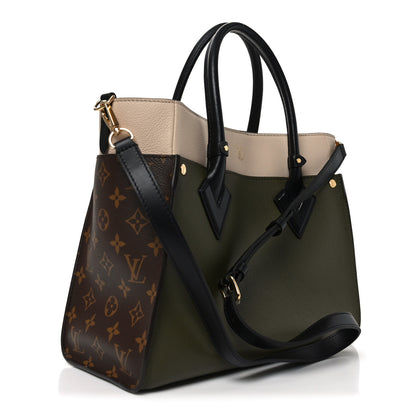 Louis Vuitton Calfskin Monogram On My Side MM Laurier Green Toffee Latte Beige 3 of 9