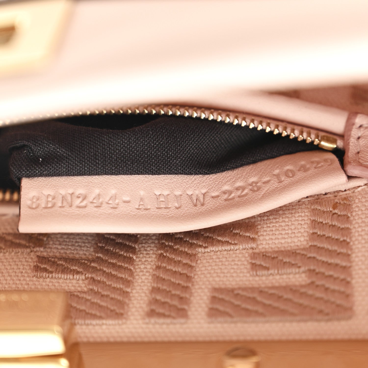 Fendi Vitello Seta Canvas FF Embroidered Mini Peekaboo Iconic Satchel Rosa Confetto 8 of 11