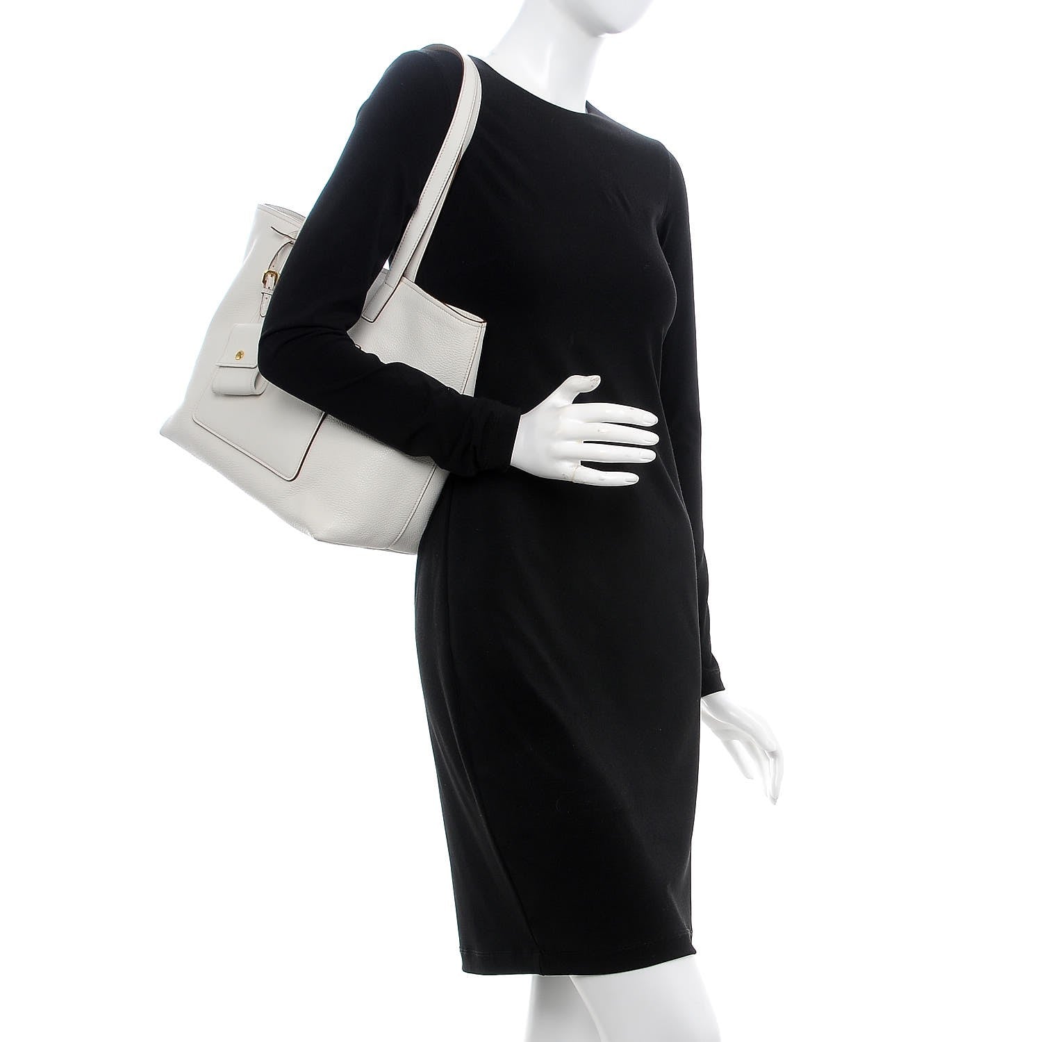 Prada Vitello Daino Shopping Tote Talco 2 of 9