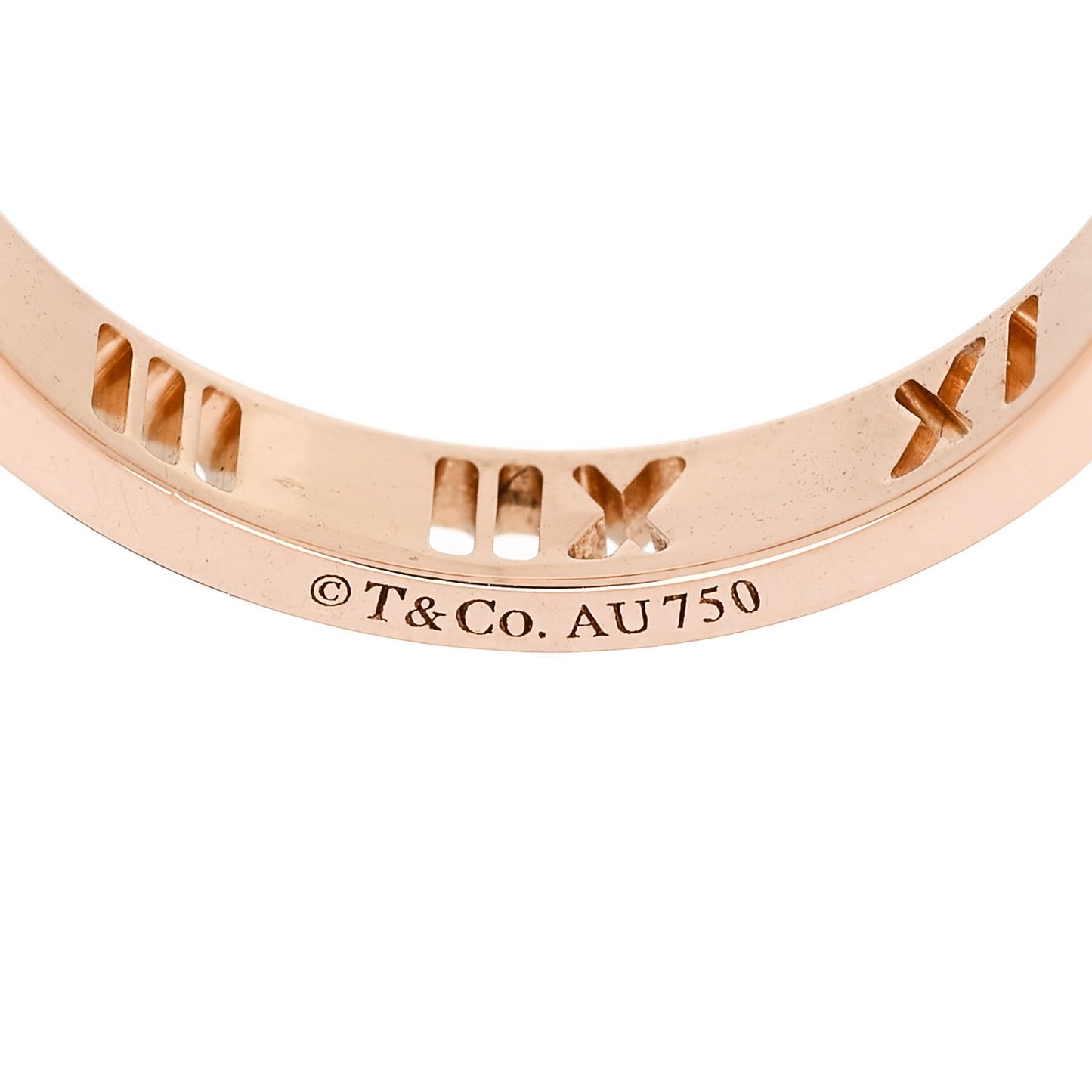 18K Rose Gold Diamond Narrow Atlas Pierced Ring 60 9.25