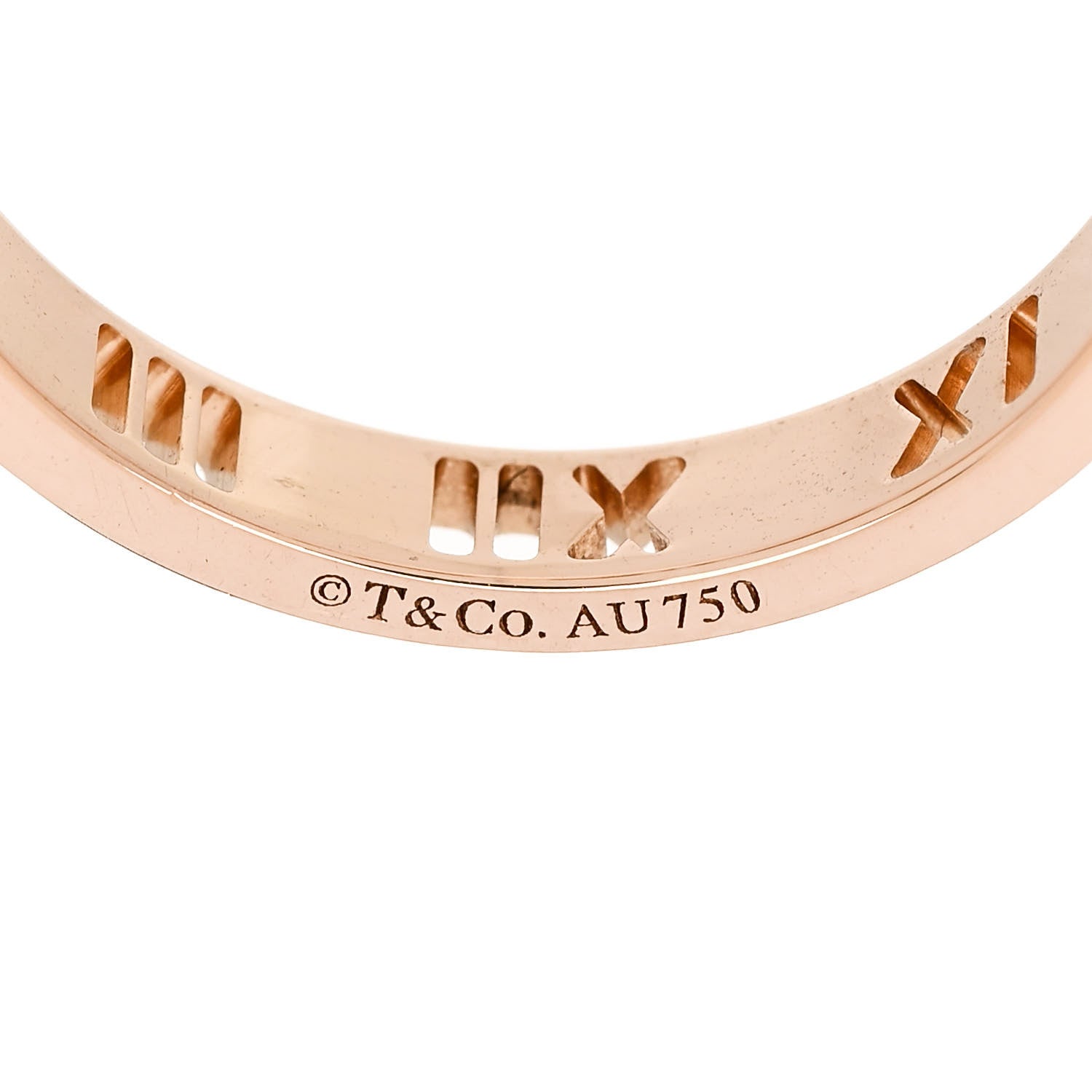 Tiffany 18K Rose Gold Diamond Narrow Atlas Pierced Ring 60 9.25 4 of 5