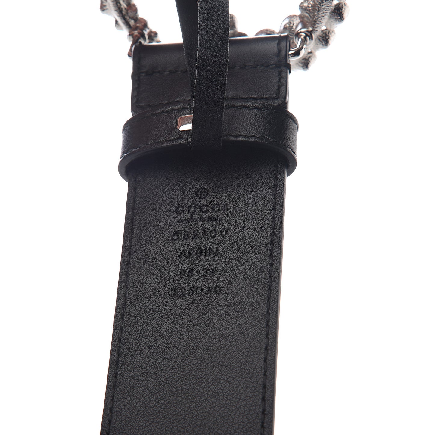 Calfskin Crystal Double G 40mm Belt 85 34 Black