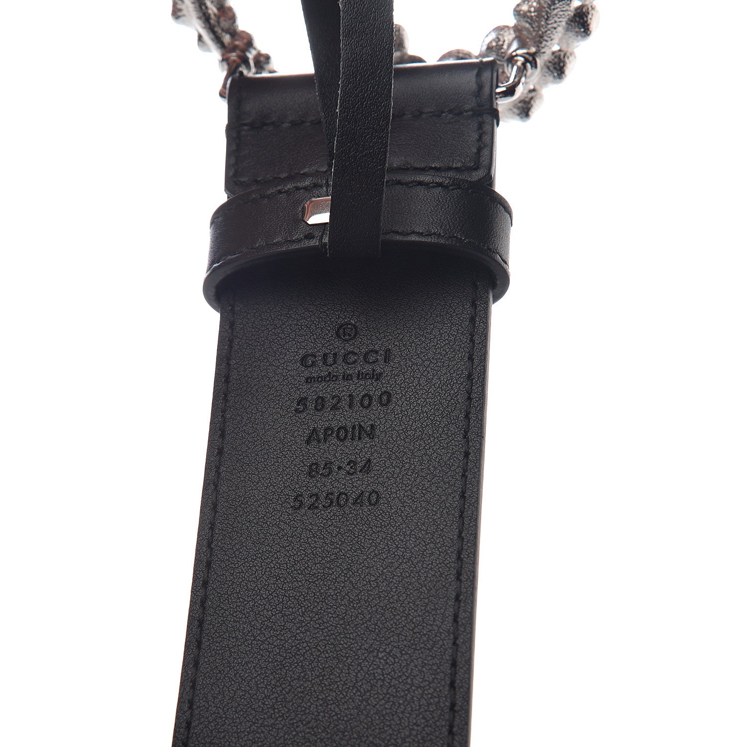 Gucci Calfskin Crystal Double G 40mm Belt 85 34 Black 5 of 5