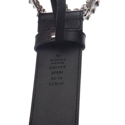 Gucci Calfskin Crystal Double G 40mm Belt 85 34 Black 5 of 5