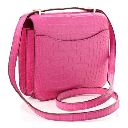 Hermes Matte Alligator Constance 18 Rose Shocking 3 of 10