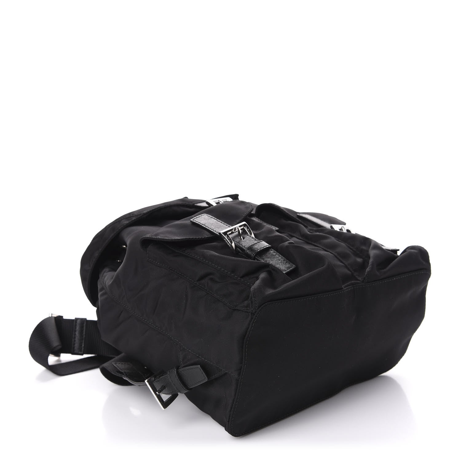 Prada Tessuto Nylon Saffiano Small Backpack Black 3 of 9