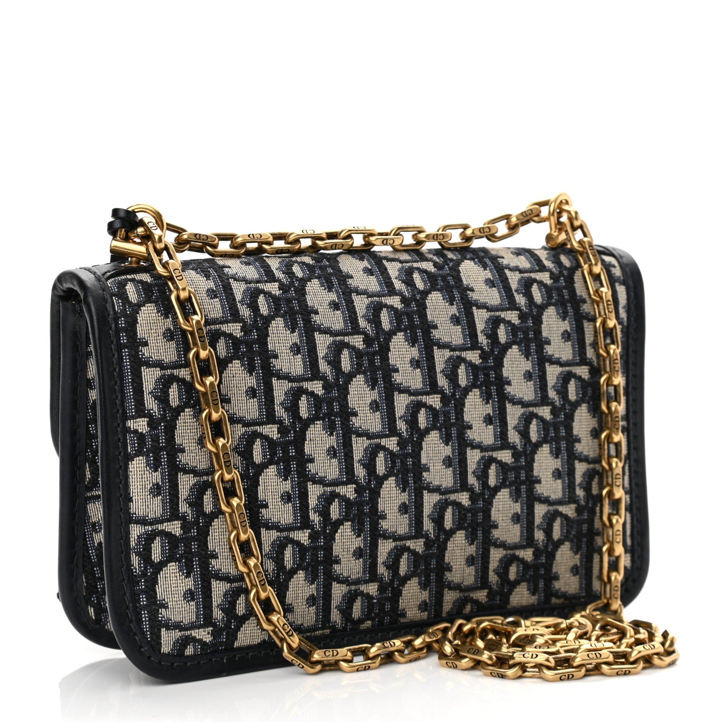 Oblique Small DiorAddict Flap Bag Navy Blue