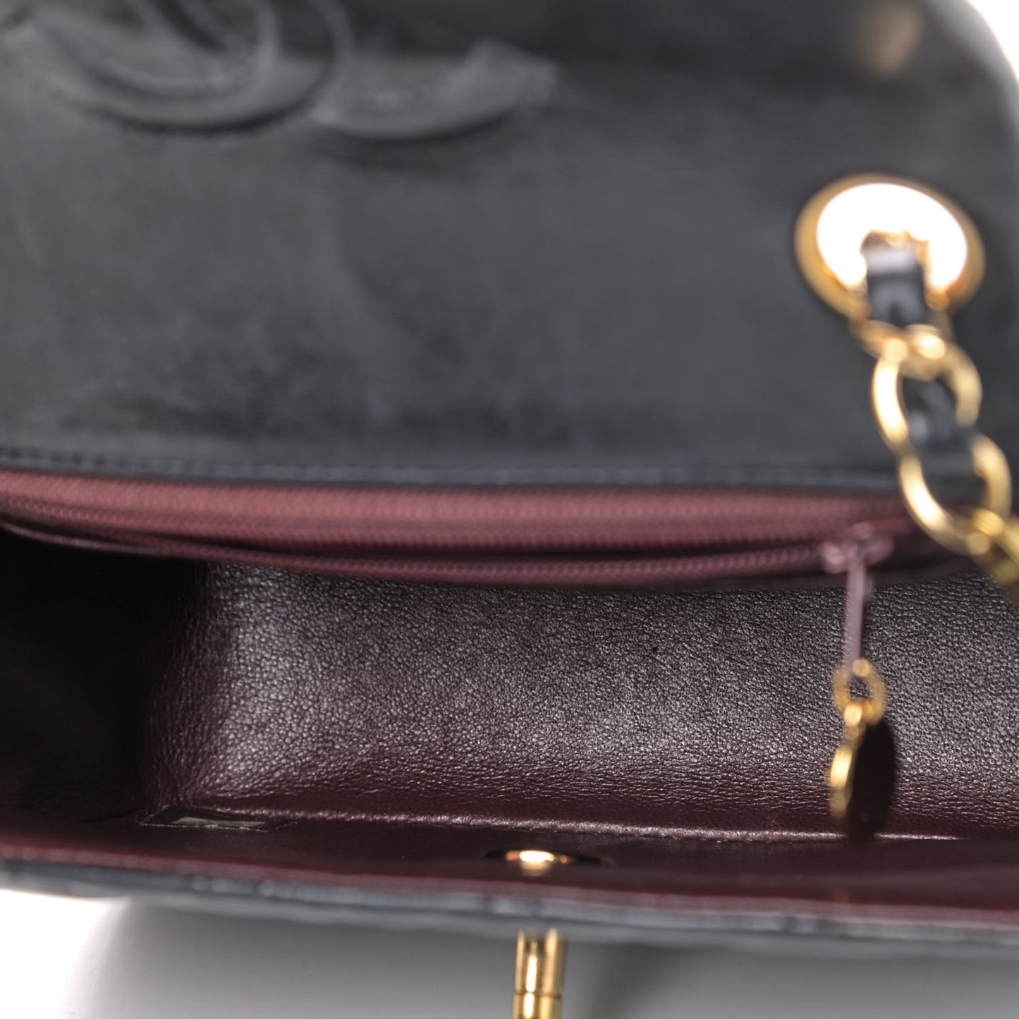 Lambskin Quilted Mini Square Flap Black