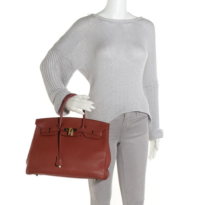 Hermes Taurillon Clemence Birkin 35 Brique 2 of 25