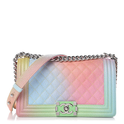 Chanel Caviar Quilted Medium Cuba Rainbow Boy Flap Multicolor 1 of 10